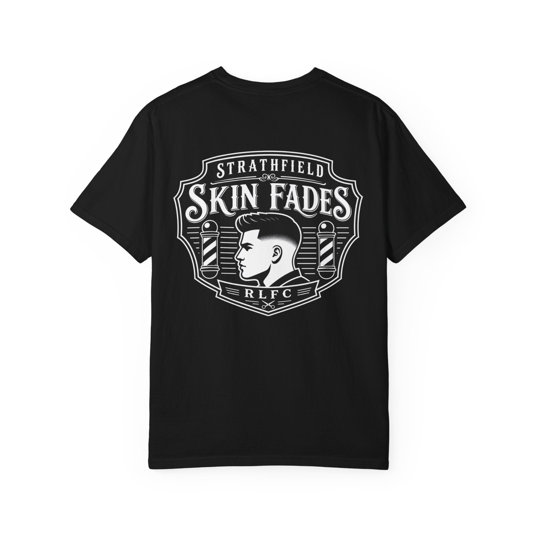 Barber Shop 'Skin Fades' T-Shirt — Vintage Barbershop Logo Tee