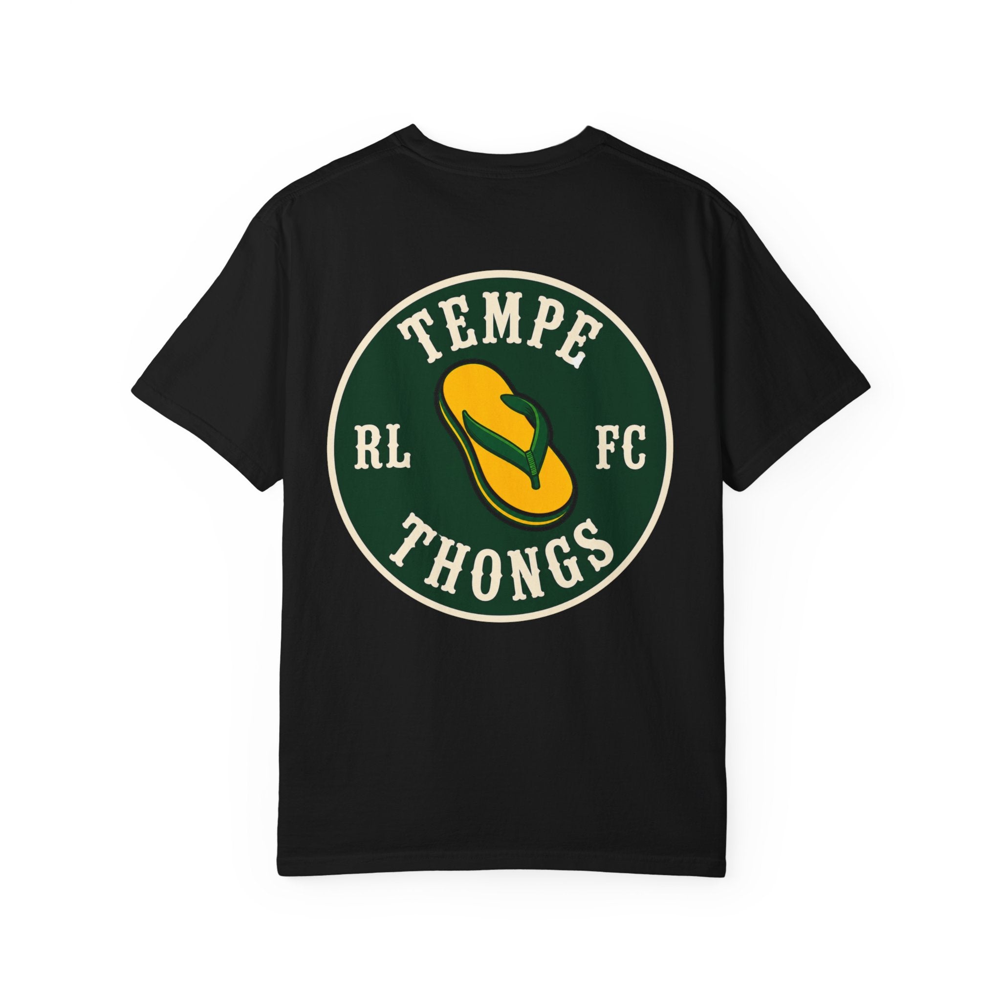 Tempe Thongs Graphic T-Shirt — Vintage Soccer Emblem Tee