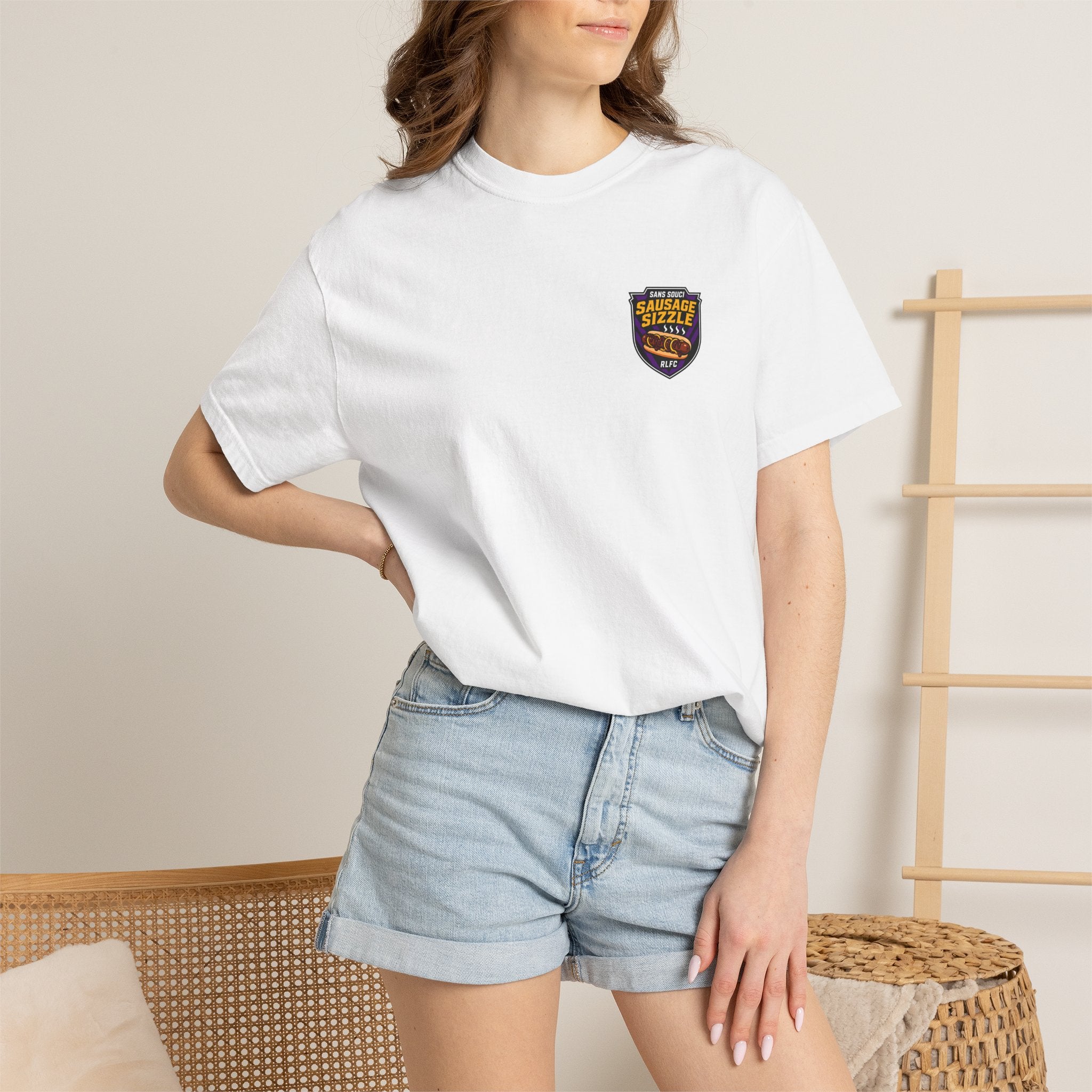 Sausage Sizzle Shield T-Shirt — Sans Souci Sausage Sizzle RLFC Tee