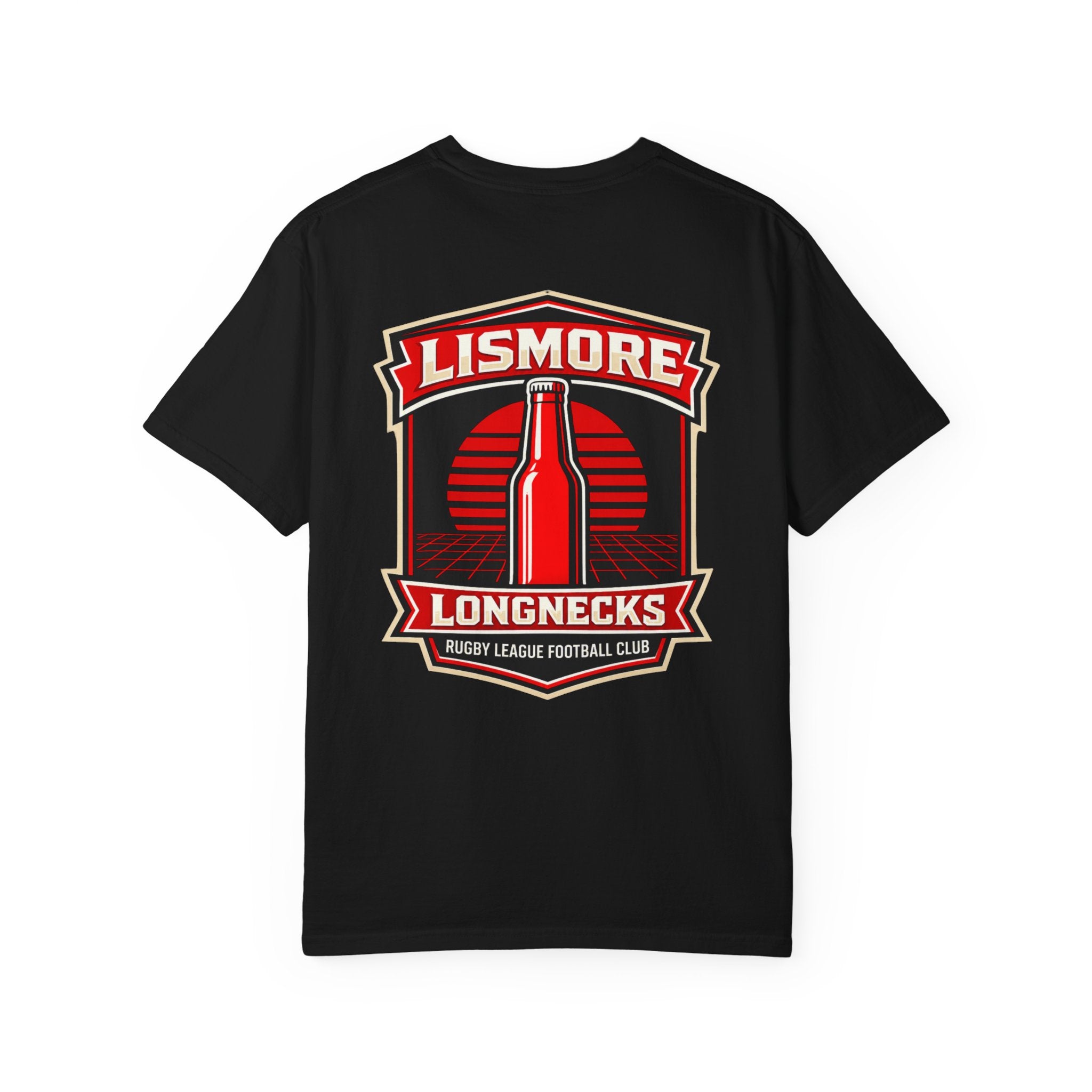 Lismore Longnecks Rugby Tee — Vintage Bottle Crest T-Shirt
