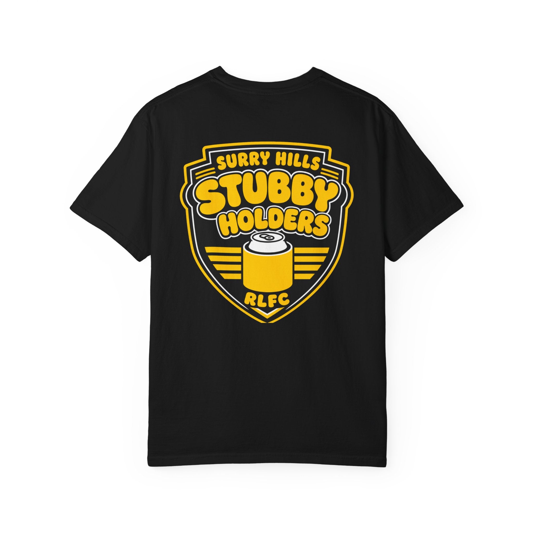 Stubby Holders T-Shirt — Surry Hills RLFC Retro Beer Can Logo Tee