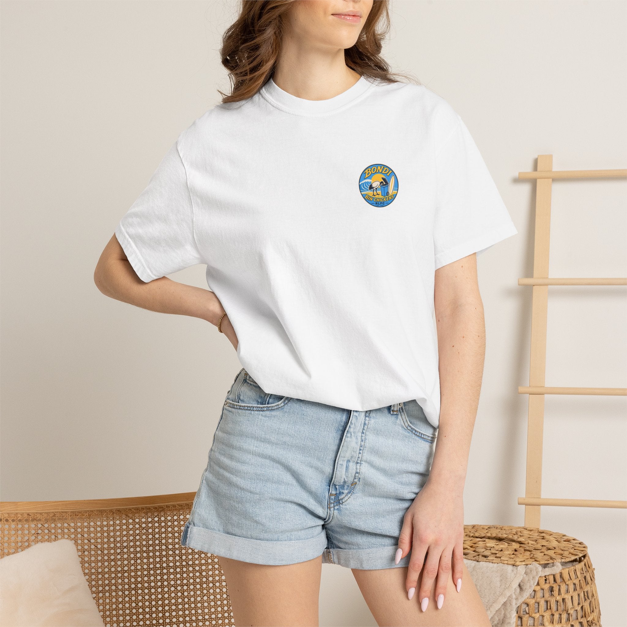 Bondi Bin Chickens Graphic T-Shirt — Coastal Surf Logo Tee