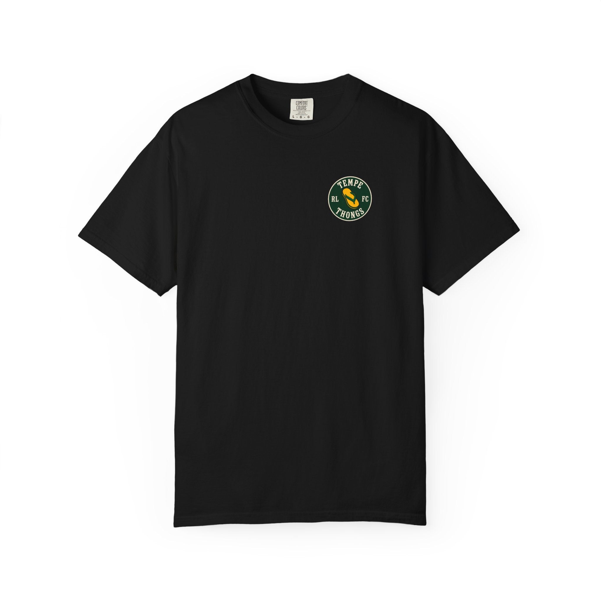 Tempe Thongs Graphic T-Shirt — Vintage Soccer Emblem Tee